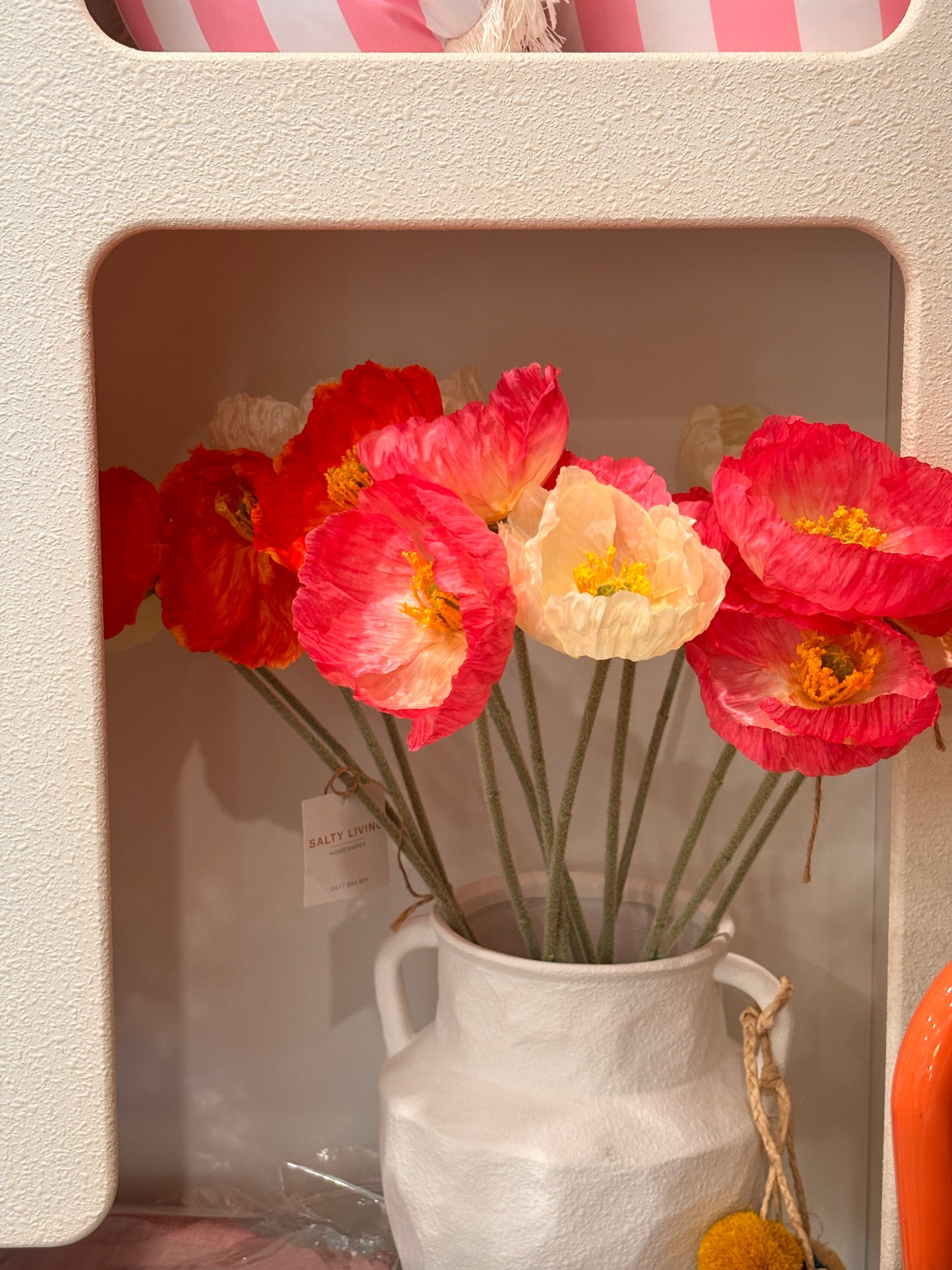 Faux Poppy Stem ~ Fuschia