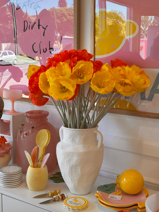Faux Poppy Stem ~ Yellow