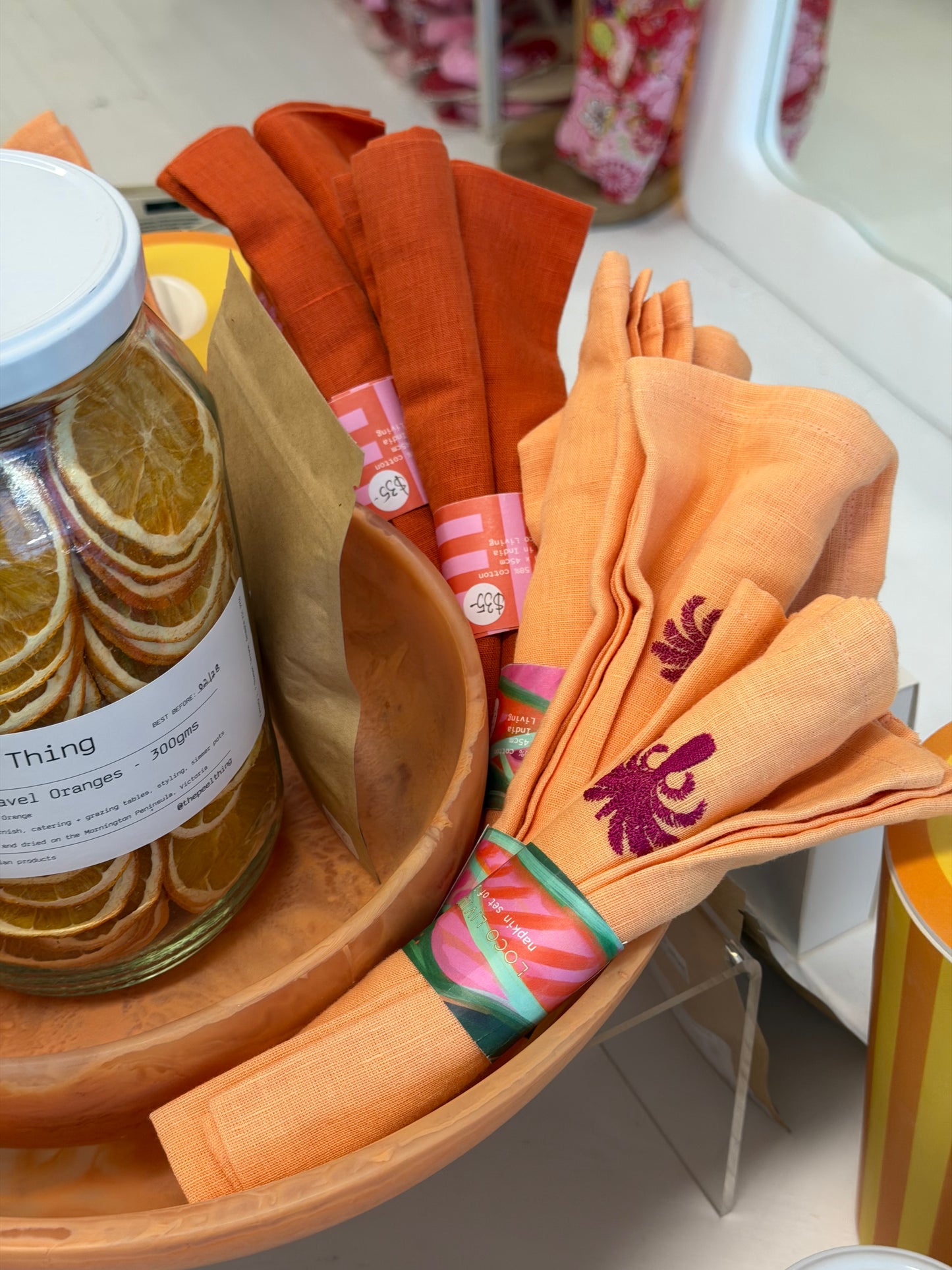 Duo Tulip Napkin Set - Orange