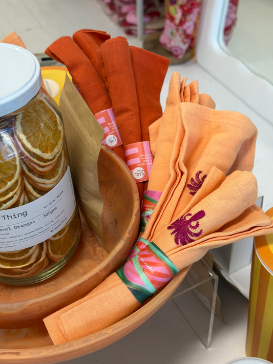 Duo Tulip Napkin Set - Orange