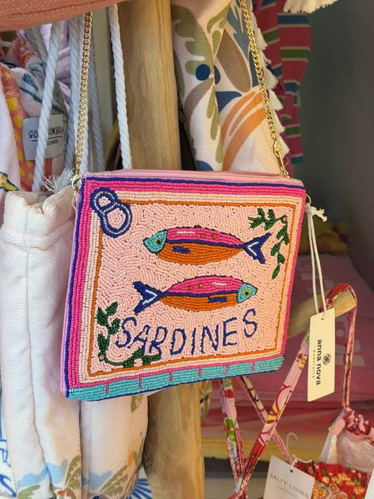 Sardine Tin Beaded Clutch/Bag