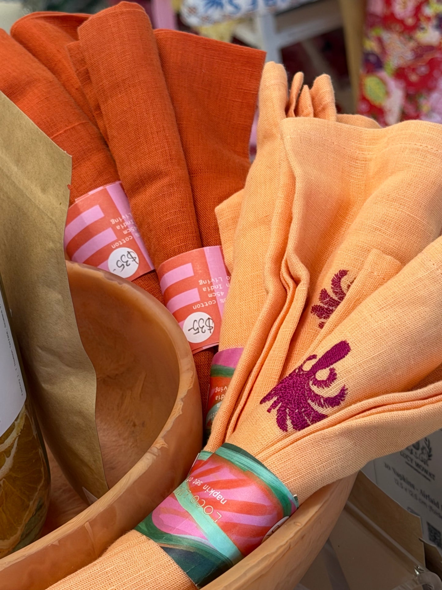 Duo Tulip Napkin Set - Orange