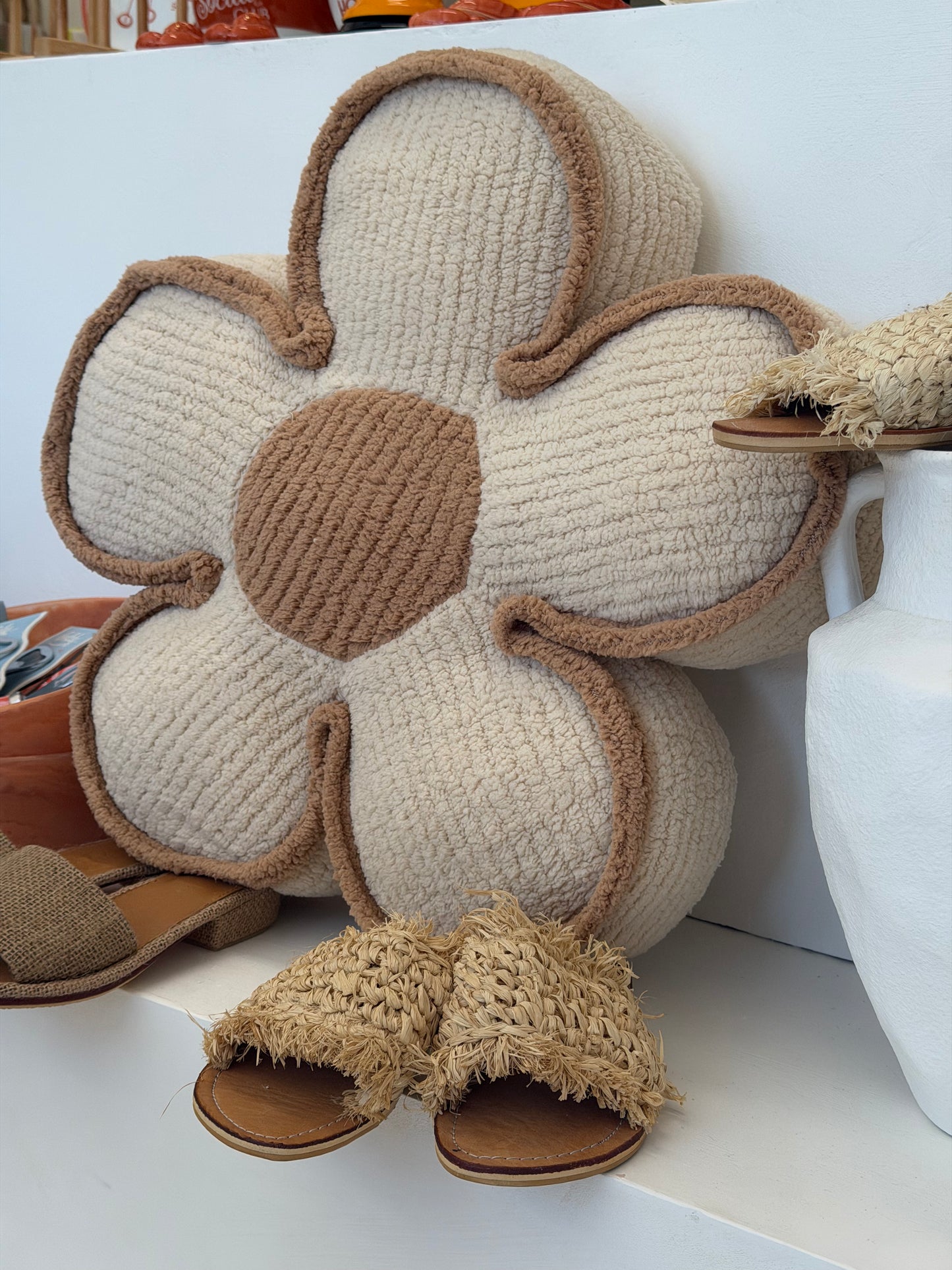 Flower Cushion ~ Beige
