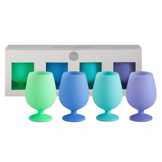 Porter green -marine | stemm | silicone unbreakable wine glasses