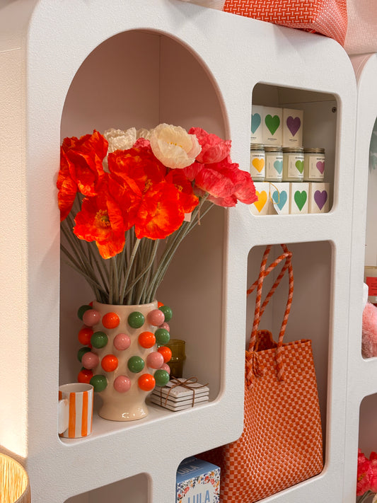 Faux Poppy Stem ~ Burnt Orange