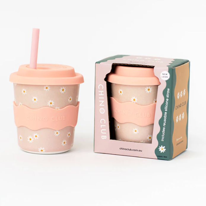 CHINOCLUB Kids Keep Cup - Pink Daisy 8oz