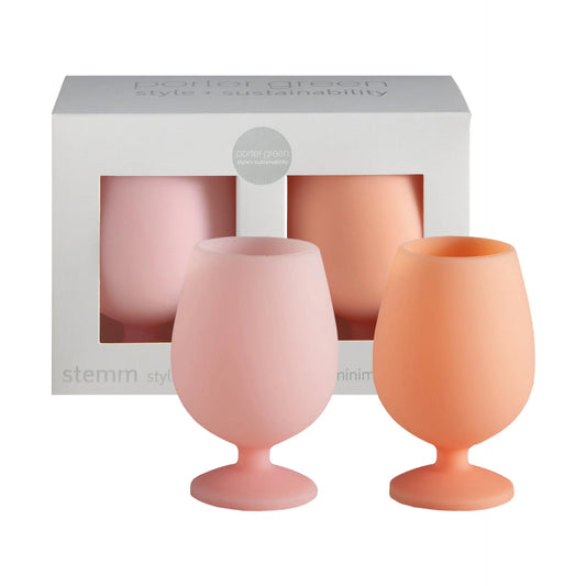 Port green - peach + petal | stemm | silicone unbreakable wine glasses