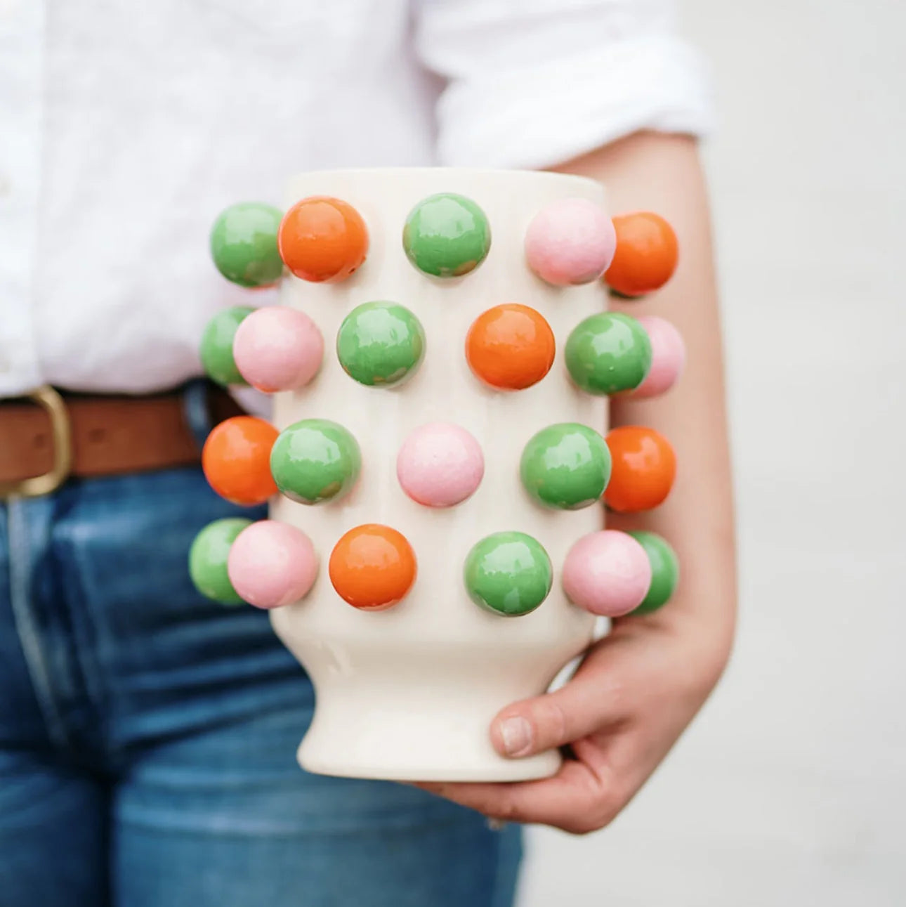 Bubble Vase -small- Pink, Green and Orange